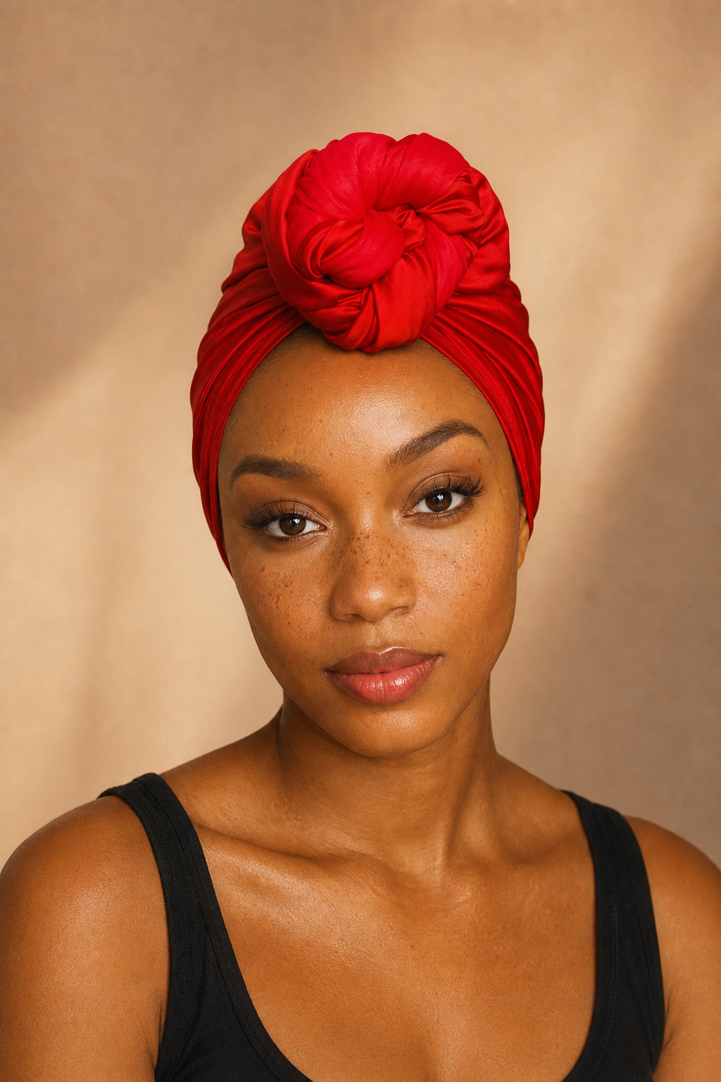 Satin-Lined Hooded Headwrap for Natural Hair | Adjustable Turban for Locs, Curls & Protective Styles