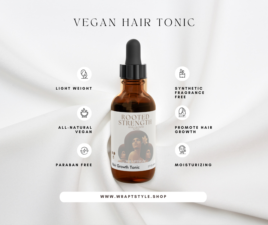 WRAPTstyle RootedStrength Vegan Hair Growth Tonic for Natural Hair, 2oz