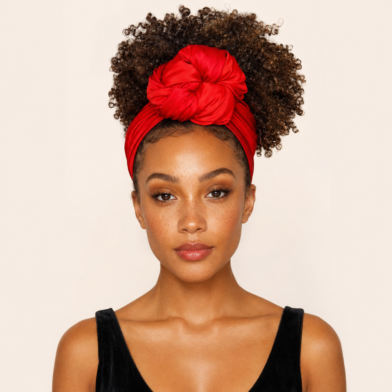 Satin-Lined Hooded Headwrap for Natural Hair | Adjustable Turban for Locs, Curls & Protective Styles