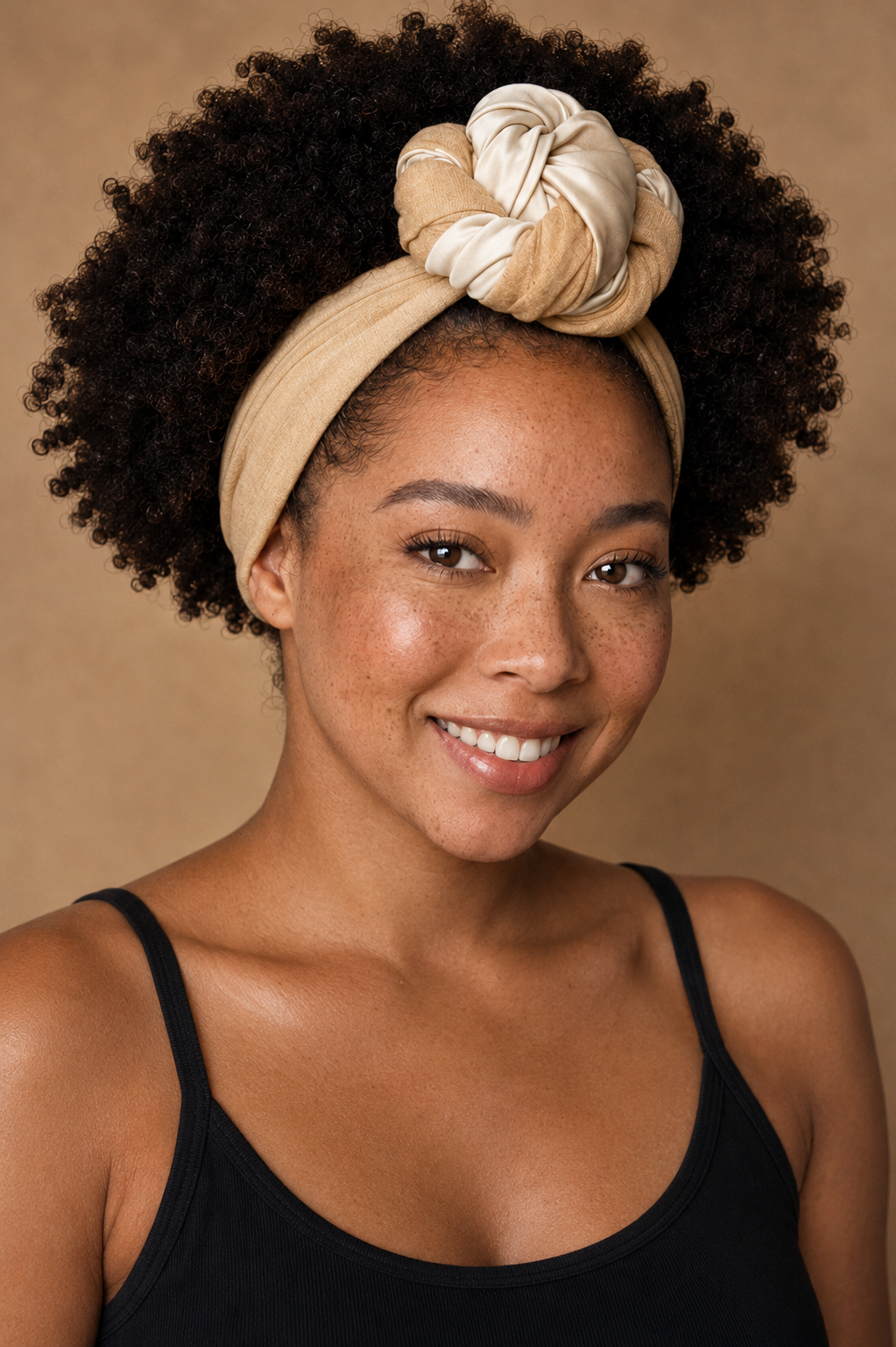 Satin-Lined Hooded Headwrap for Natural Hair | Adjustable Turban for Locs, Curls & Protective Styles
